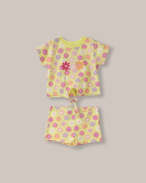 Conjunto Playera Y Short Flores